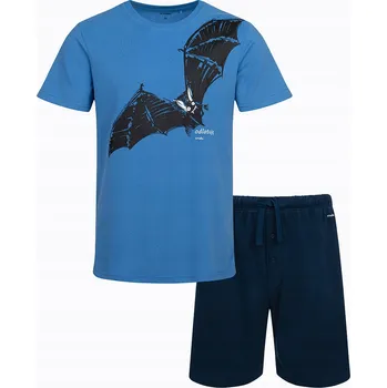 Pánské pyžamo Pánské pyžamo tmavě modré s netopýrem, krátký rukáv XXL ENDO