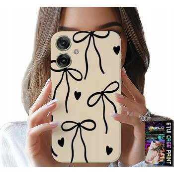 Pouzdro na mobilní telefon POUZDRO PRO MOTOROLA MOTO G55 - BÉŽOVÉ MAŠLE S MÓDNÍ STUHOU