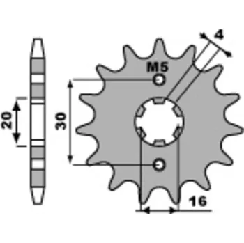 Nářadí na motocykly PBR Ocelová standardní přední řetězová kola 2177 - 428 2177.14.18NC