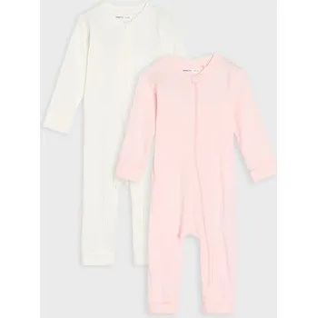 Sinsay - Sada 2&nbsp;kusů bavlněných overalů - pastelová růžová - 231IP-03X - 231IP-03X-86