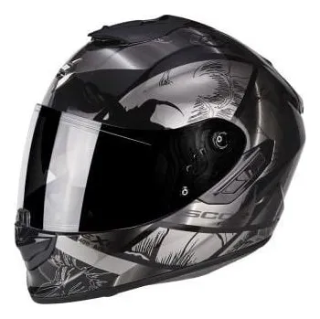 Helma na motorku Moto přilba SCORPION EXO-1400 AIR PATCH černo/stříbrná (Velikost: XS) MCF_10156