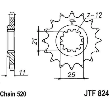 Řetězová sada pro motocykl Řetězové kolečko JT JTF 824-15 15 zubů, 520 HUSQVARNA TE 410/E 1995-2000