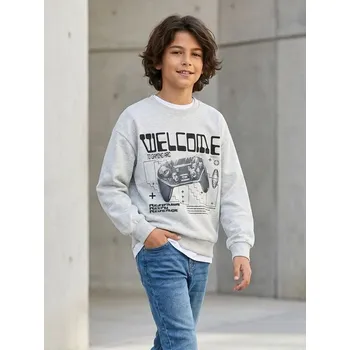 Chlapecké oblečení Sinsay - Mikina crewneck s herním potiskem - šedá - 115HV-09M - 115HV-09M-164