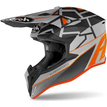 Helma na motorku přilba WRAAP Mood, AIROH (matná černá/oranžová) 2022 (Velikost: XS) WRM32