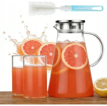 Skleněná žáruvzdorná karafa/džbán z borosilikátového skla, 2 l