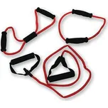 Tunturi Gumový expandér s úchopy sada 3 ks těžká - červená