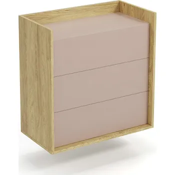 Komoda Nábytek PEGAS s.r.o. Komoda MOBIUS 3S, přírodní/starorůžová
