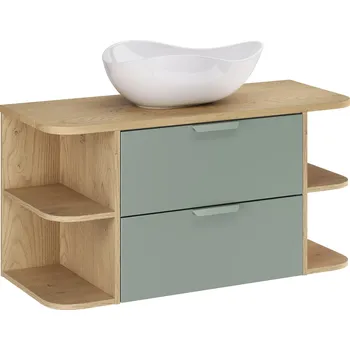 Koupelnový nábytek Comad Koupelnová skříňka s deskovými umyvadly set Aster Green 100 bílá/dub cremona
