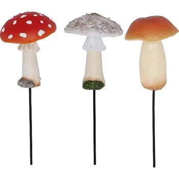 Zahradní dekorace Zvířátka a postavy OUTDOOR Houba, zápich, v. 19cm, (balení obsahuje 3kusy!)|Esschert Design