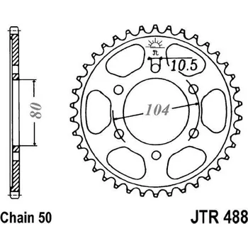 Řetězová sada pro motocykl Řetězová rozeta JT JTR 488-38 38 zubů, 530 KAWASAKI Z 400 F 1984-1984