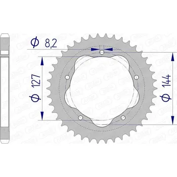 Nářadí na motocykly Hliníková zadní rozeta AFAM 51608 - 525 51608-37