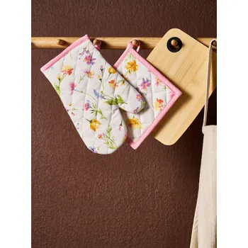 Chňapka Sinsay - Kuchyňská chňapka a podložka pod hrnec s květy - vícebarevná - 099HP-MLC - 099HP-MLC-ONE