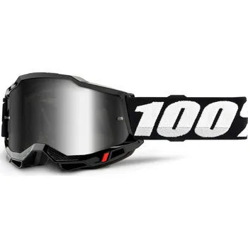 Auto-moto ACCURI 2, 100% brýle černé, zrcadlové stříbrné plexi 50221-252-01