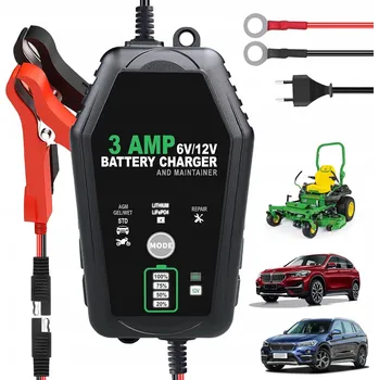 Nabíječka autobaterie INTELIGENTNÍ NABÍJEČKA 6V 12V PRO AKUMULÁTORY AUTOMOBILŮ A MOTOCYKLŮ