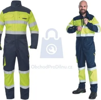 Pracovní kombinéza Kombinéza pracovní MULTINORM STROKE FR HV, CERVA žlutá/navy, 4XL, balení 1 ks
