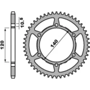 Nářadí na motocykly Ocelová standardní zadní řetězová kola PBR 475 - 520 475.44.C45