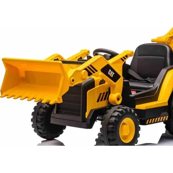 Dětské elektrovozidlo Beneo Licencovaný elektrický Bagr Caterpillar se svahovací lžící, Jednomístný, žlutý, USB vstupem na MP3 Přehrávači, Zadním pohonem s 2 x 30W Motory a Lithiovou baterií
