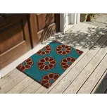 Rohožka vícebarevná kokosové vlákno s gumovým spodkem 50 x 80 cm dekorace s motivem květin vítací rohožka Beliani