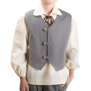 Karnevalový kostým imago Dětská vesta Hobit, šedá, velikost 122/128