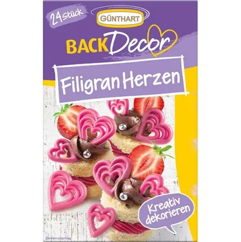 Čokoláda Günthart Filigránky růžové srdce 24ks