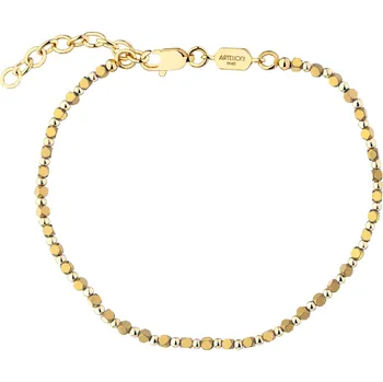 Náramek Pozlacený náramek z mosazi s hematity - AR544-7999