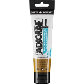 Vodová barva Daler Rowney Adigraf Block Printing Water Soluble Colour Barva na linoryt Yellow Ochre 59 ml