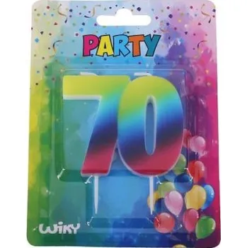 Dortová svíčka Párty svíčka číslo 70 Duha
