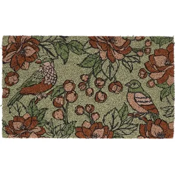 Rohožka Rohožka kokosová FLORAL, zelená, 75x45x2cm|Esschert Design