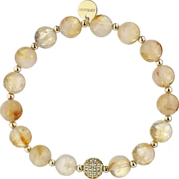 Náramek Pozlacený náramek z mosazi s citríny a zirkony - AR543-4243