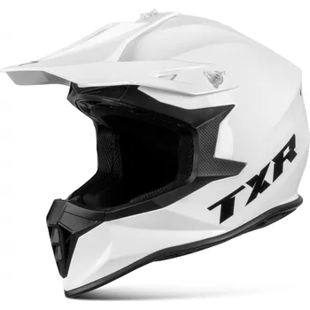 Helma na motorku TXR Motokrosová helma Fury biela XXL (Polykarbonátová škrupina; nízka hmotnosť; mikrometrická pracka; odnímateľný a prateľný interiér; nastaviteľný šilt; Cool Air Flow systém)