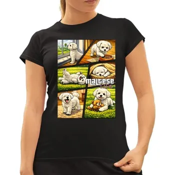 Žertovný předmět Maltese life - dámské tričko s potiskem- Tričkový.cz