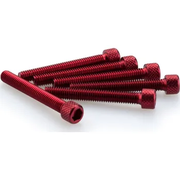 Motodoplněk Šrouby PUIG ANODIZED 0370R červená M6 x 45mm (6ks) 0370R