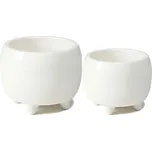 PLASTOVÝ KVĚTINÁČ BOTANICE SADA 2KS 30X24 CM+23X18,5 CM KRÉMOVÁ