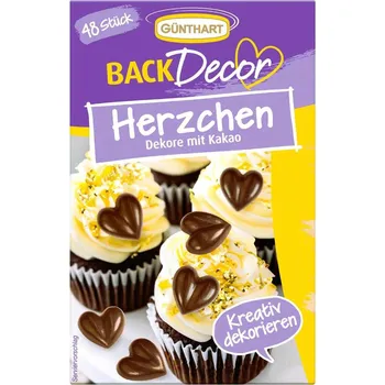 Čokoláda Günthart Kakaová dekorace Kulatá srdce 48ks