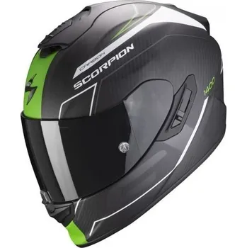 Helma na motorku Moto přilba SCORPION EXO-1400 CARBON AIR BEAUX matná bílo/zelená (Velikost: S) MCF_13486