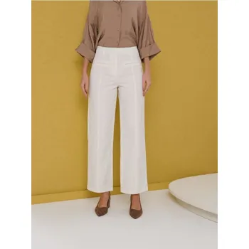 Dámské kalhoty Sinsay - Kalhoty rovného střihu - bílá - 910GZ-00X - 910GZ-00X-XS