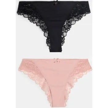 Dámské spodní prádlo Sinsay - Sada 2&nbsp;brazilských kalhotek s&nbsp;krajkou - vícebarevná - 397IO-MLC - 397IO-MLC-L