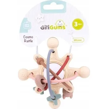 Hračka pro kojence Silikonové chrastítko kousátko barevné kosmos 3m+ GiliGums