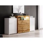 Komoda Mirjan 150 x 39 x 81 cm, bílý lesk