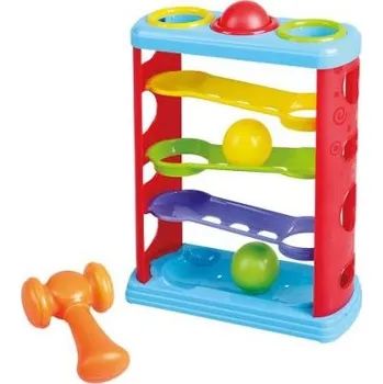 Hračka pro nejmenší Věž s míčky a kladívkem 24x10x27 cm [A]