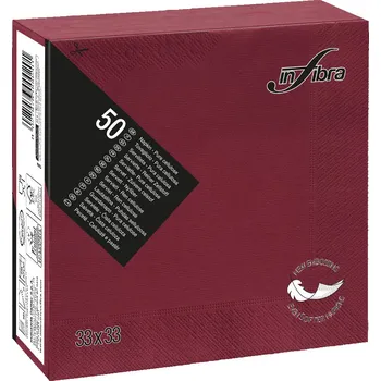 Papírový ubrousek Papírové ubrousky INFIBRA New Soft-touch 2vrstvy 33x33cm bordó - 50ks