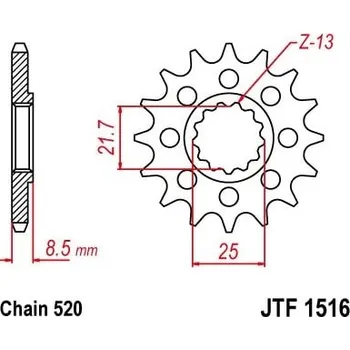 Řetězová sada pro motocykl Řetězové kolečko JT JTF 1516-17 17 zubů, 520 JTF1516.17