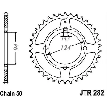 Řetězová sada pro motocykl Řetězová rozeta JT JTR 282-34 34 zubů, 530 JTR282.34