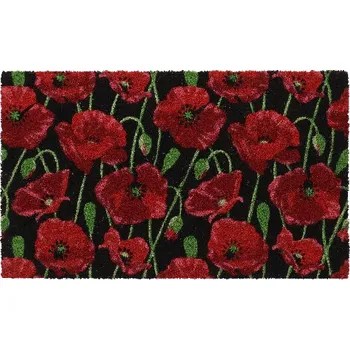 Rohožka Rohožka kokosová FLORAL, černá, 75x45x2cm|Esschert Design