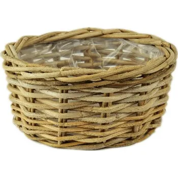 Květináč Obal na květináč s igelitovou výplní, šedá, pr.31x14cm, FSC 100%|Ego Dekor Indonesian Ratan