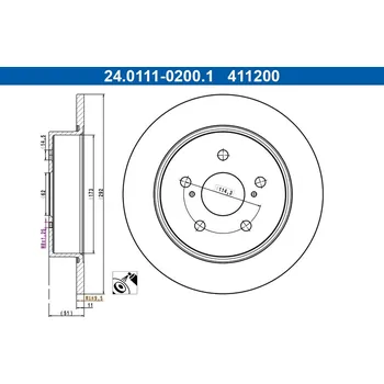 Brzdový kotouč Brzdový kotouč ATE 24.0111-0200.1