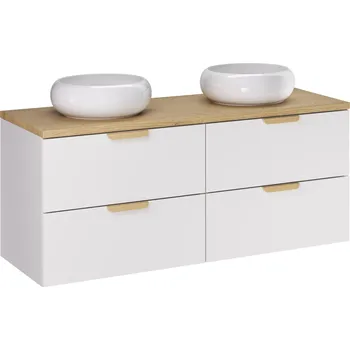 Koupelnový nábytek Comad Koupelnová skříňka s deskovými umyvadly set Aster White 120 bílá/dub cremona