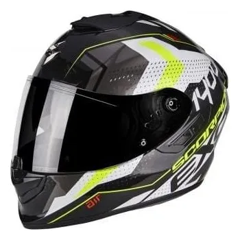 Helma na motorku Moto přilba SCORPION EXO-1400 AIR TRIKA bílo/černo/neonově žlutá (Velikost: 2XL) MCF_10163