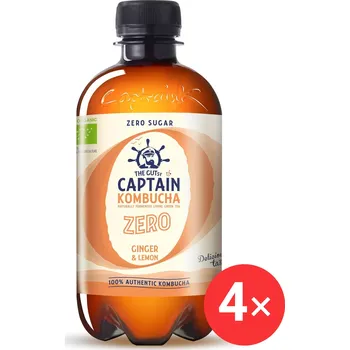 Nápoj pro sportovce Captain Kombucha ZERO Zázvor, citron 4 x 400 ml