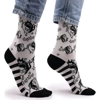 Pánské ponožky HAPPY HOP Bambusové ponožky Hop Hare BÍLÁ|ČERNÁ